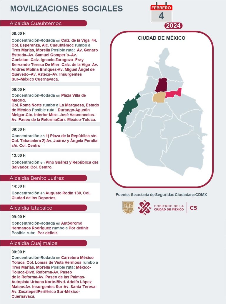 Tráfico en CDMX hoy 4 de febrero