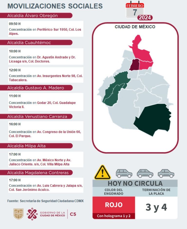 Tráfico en CDMX hoy 7 de febrero 
