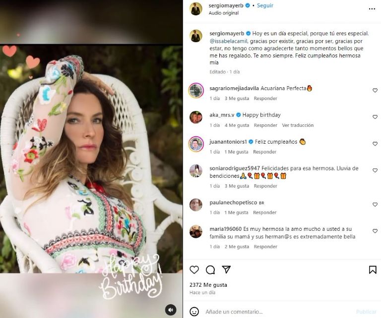 Reportan que Sergio Mayer e Issabela Camil están separados