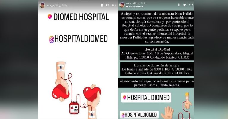 Ema Pulido es sometida a cirugía y piden con urgencia donadores de sangre