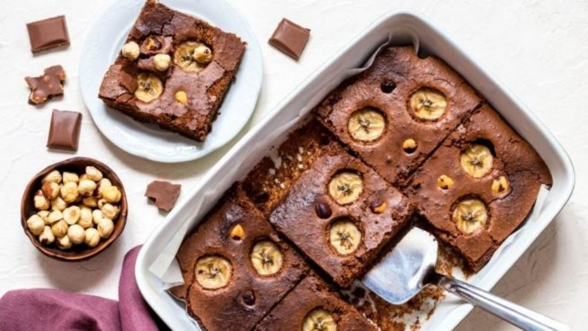 Brownies de plátano: Disfruta de esta receta de un postre suave y esponjoso