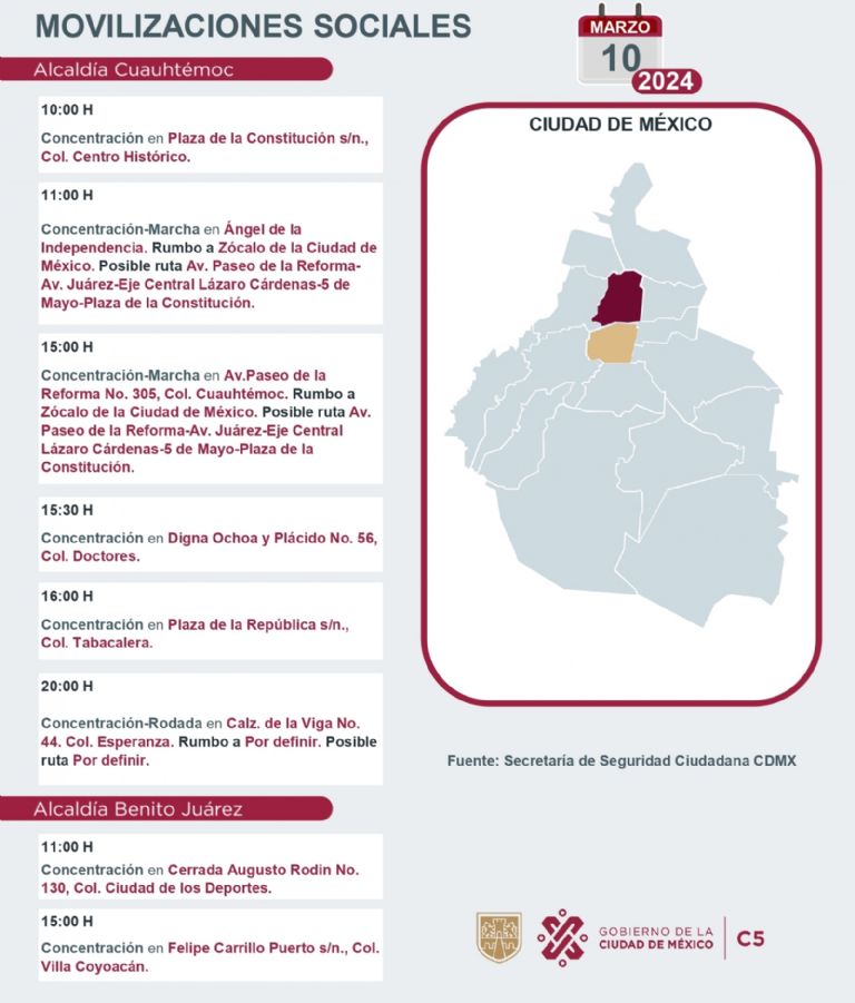 Tráfico en CDMX hoy 10 de marzo