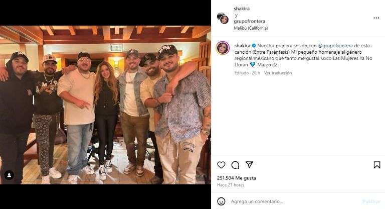 Shakira Revela un Adelanto de su Colaboración con Grupo Frontera
