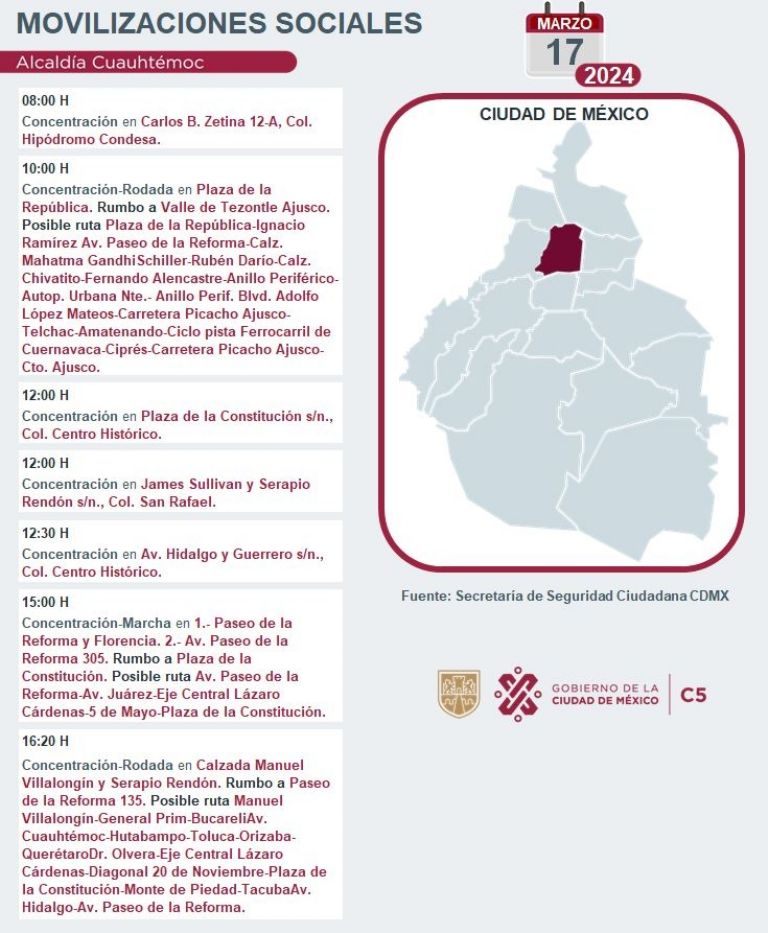 Tráfico en CDMX hoy 17 de marzo