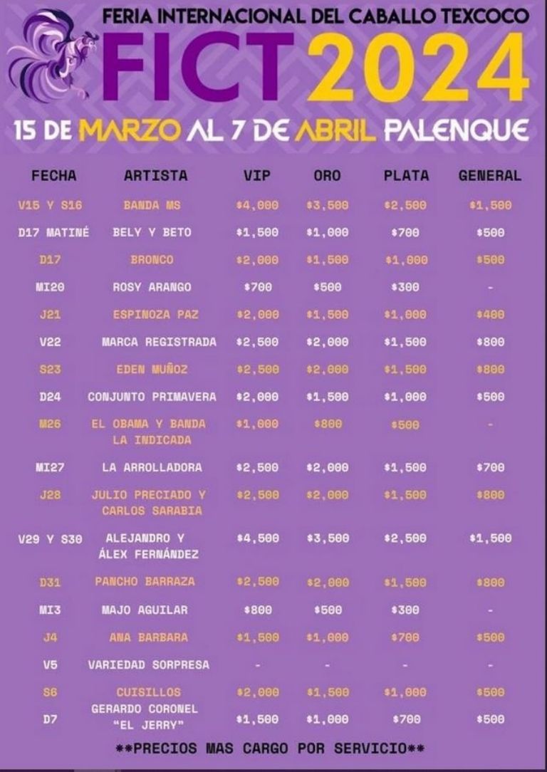 Feria Internacional del Caballo Texcoco 2024 Cartelera y precios