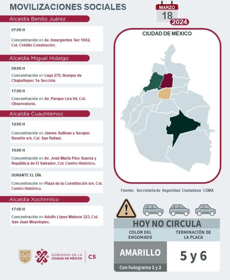 Tráfico en CDMX hoy 18 de marzo