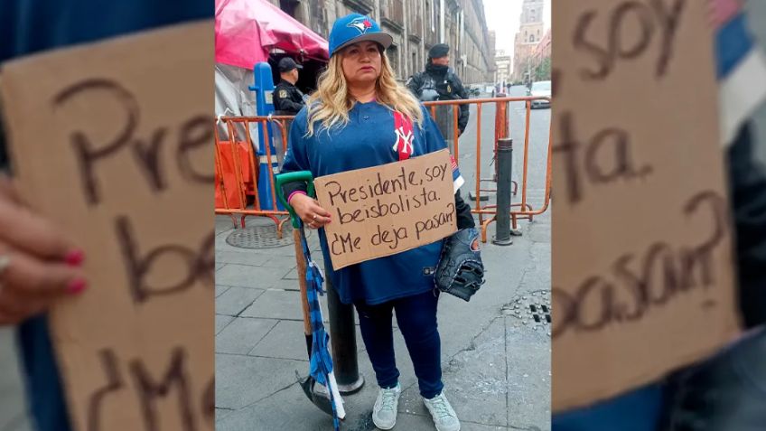 (VIDEO) De nuevo, Ceci Flores busca audiencia con AMLO: "Soy beisbolista, ¿me deja pasar?"