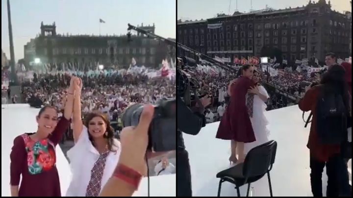 ¿Agarrón en inicio de campaña de Claudia Sheinbuam? Así el incomodo momento con Clara Brugada