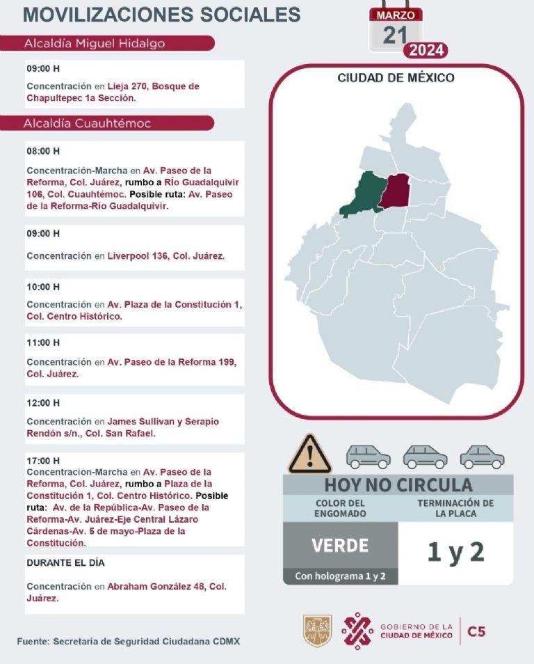 Tráfico en CDMX hoy 21 de marzo