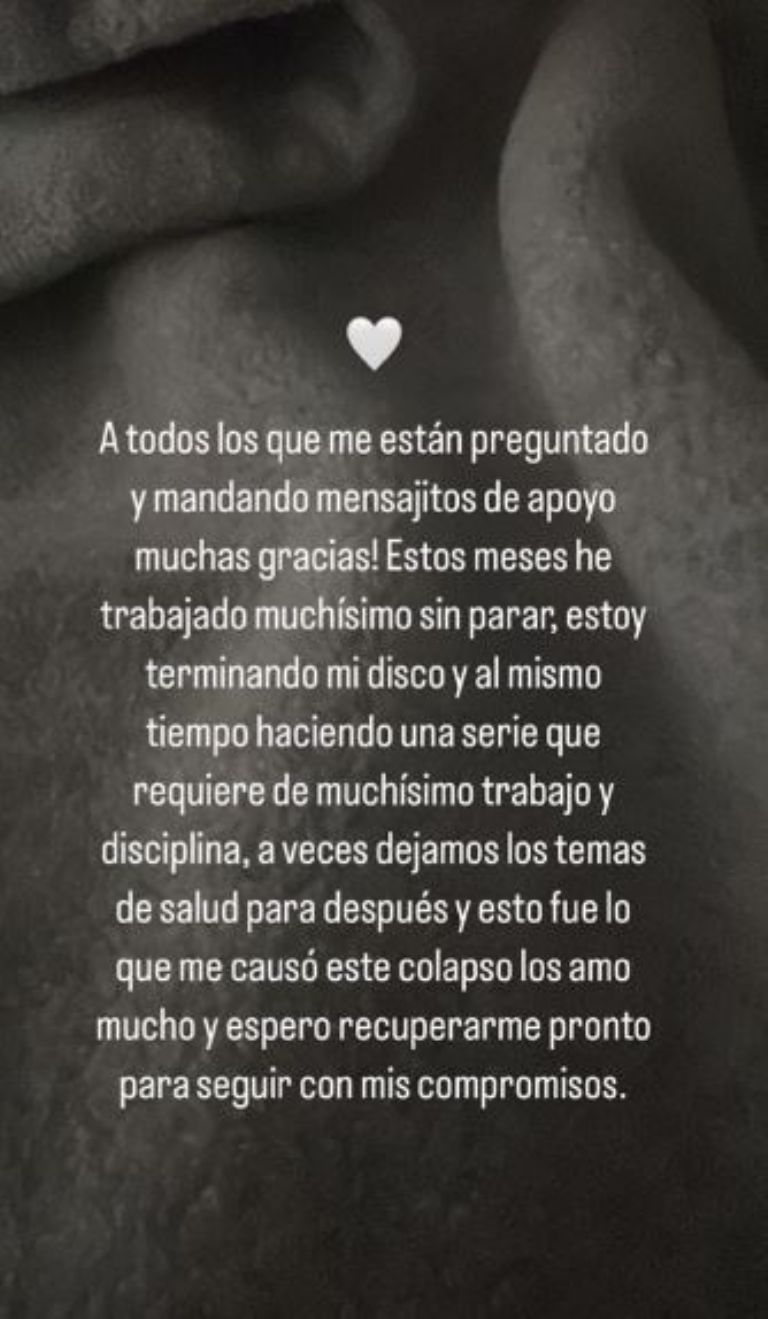 Belinda reaparece tras ser hospitalizada de urgencia