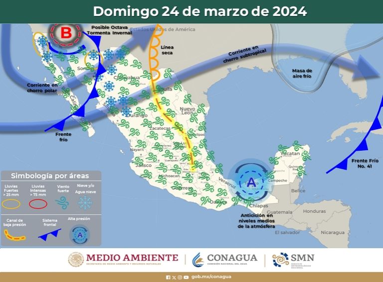 Clima en México el fin de semana. Foto: Conagua