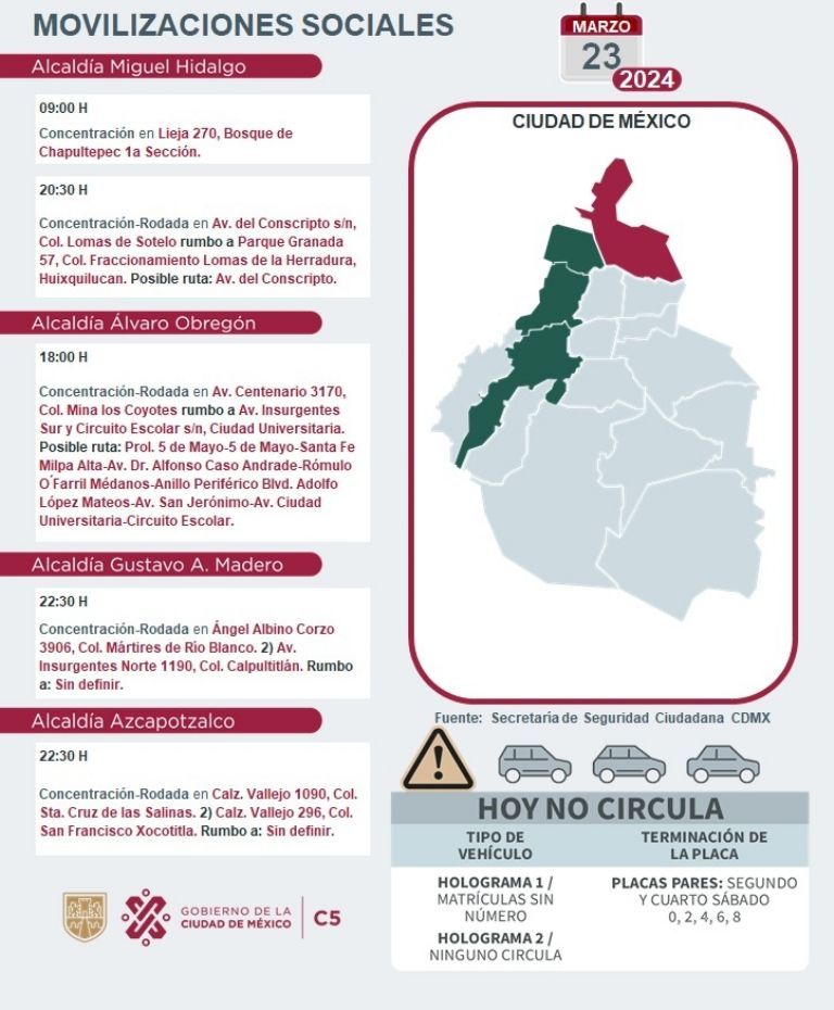 Tráfico en CDMX hoy 23 de marzo