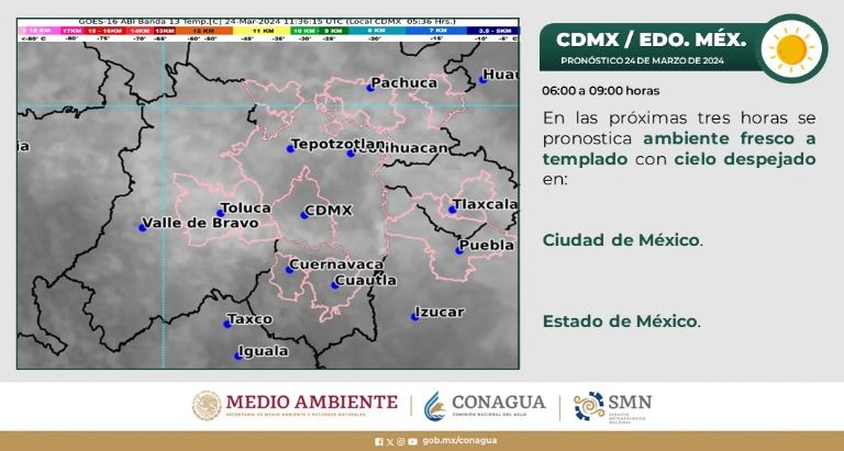 Clima en CDMX hoy 24 de marzo