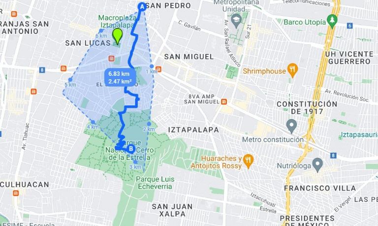 Ruta del viacrucis de Iztapalapa