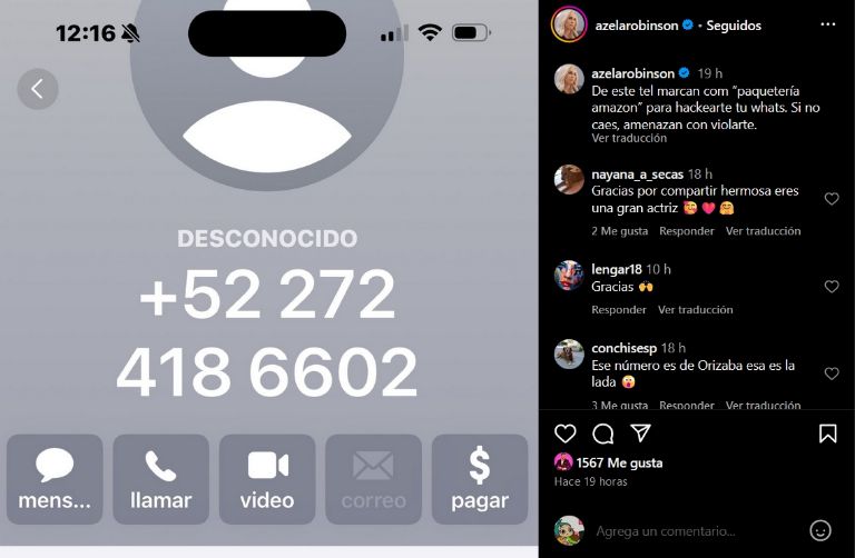 Azela Robinson denuncia extorsión vía telefónica