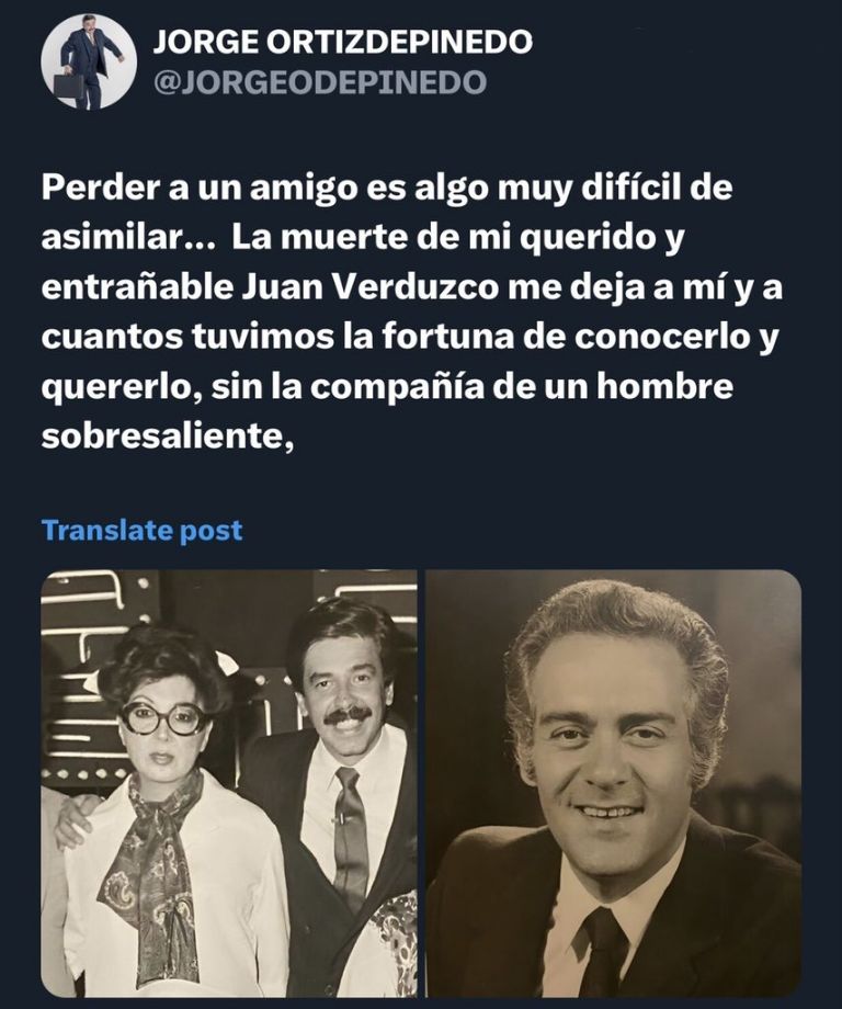 Jorge Ortiz de Pinedo reaparece de luto