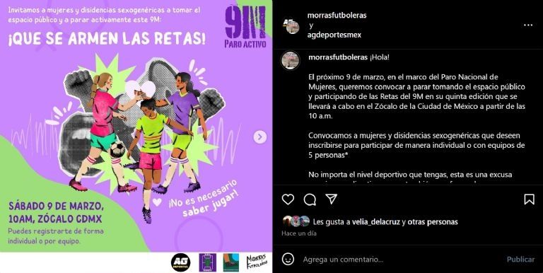 Convocatoria de colectivos feministas: Jornada de Futbol en el Zócalo el 9 de marzo