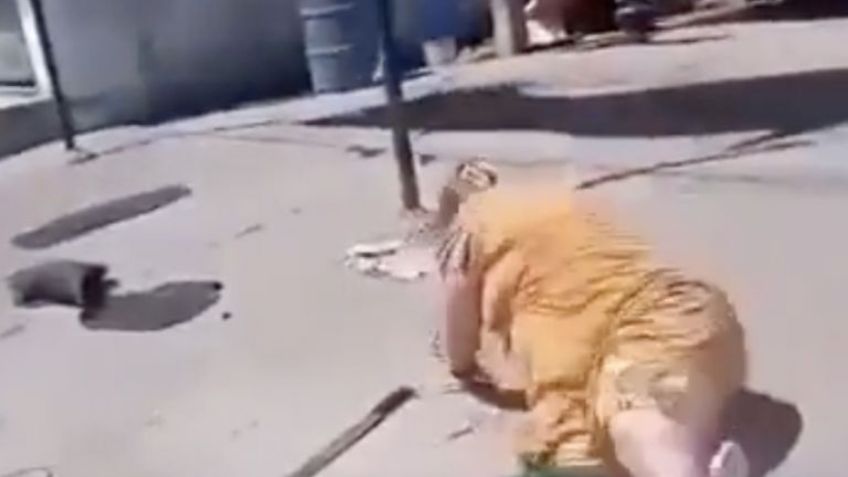 Tabasco: Mujer amenaza a trabajadores de CFE con machete y ella misma resulta herida