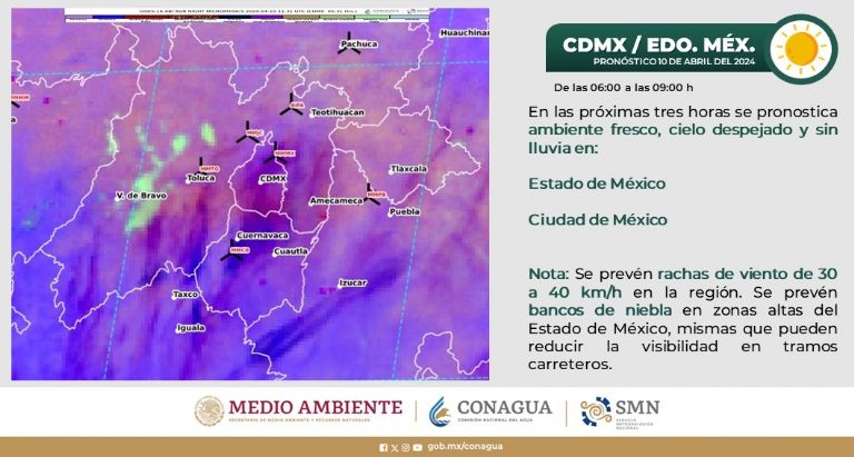 Clima en CDMX hoy 10 de abril