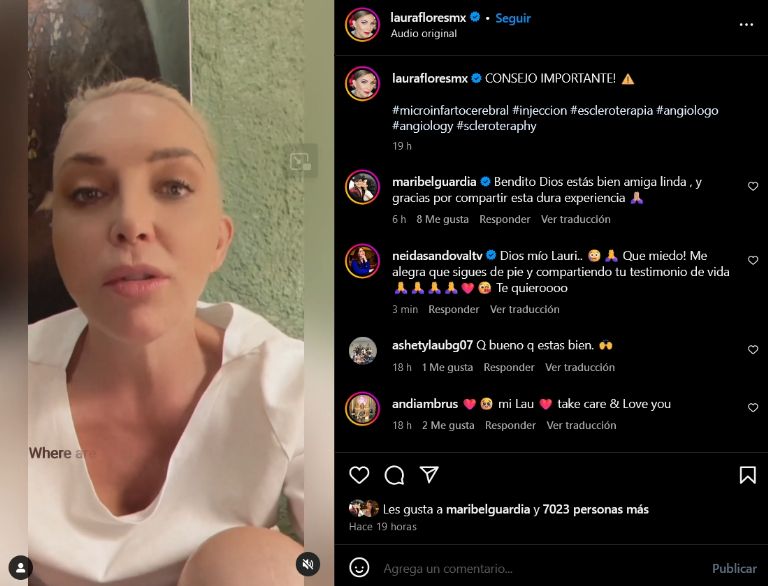 Laura Flores sufre microinfarto celebral