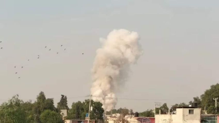 Fuerte explosión en Edomex: Estalla taller clandestino de pirotecnia en Tultepec