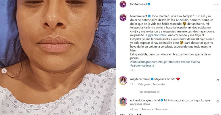 Toñita es hospitalizada tras accidente y sería sometida a cirugía