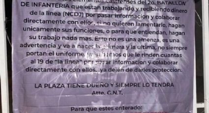 'Gente Nueva del Tigre' advierte a militares y cuelga narcomantas en escuelas de Chihuahua