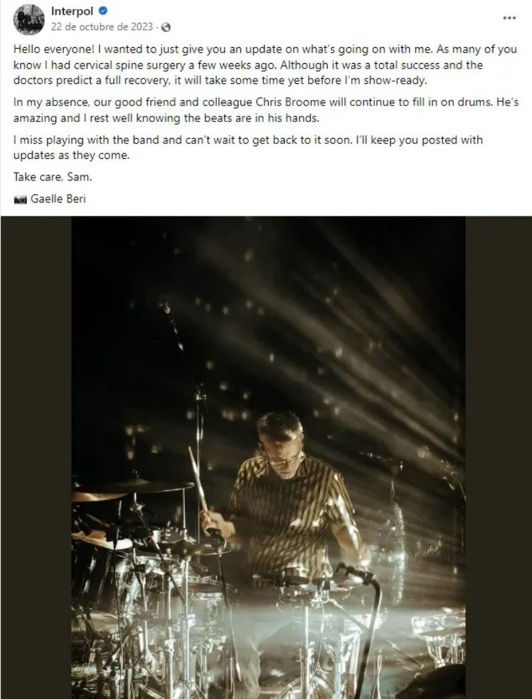 Sam Fogarino se Ausenta del Concierto de Interpol en el Zócalo de la CDMX