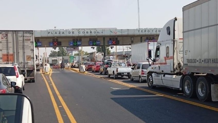 Caos en la carretera México-Querétaro: Manifestantes bloquean la caseta de Tepotzotlán