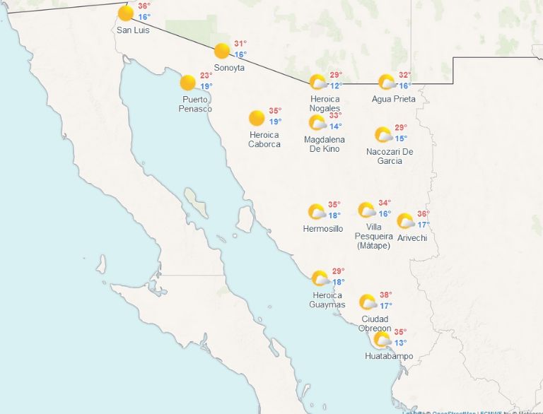 Clima de hoy, 19 de abril, en Sonora