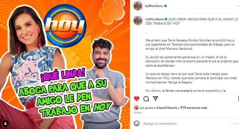 Tania Rincón buscaría trabajo para conductor de VLA