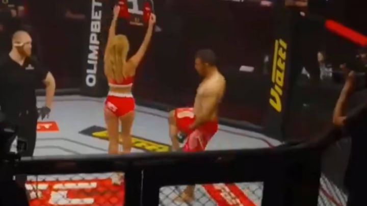 Luchador de MMA es vetado de por vida después de agredir a la ring girl en Rusia