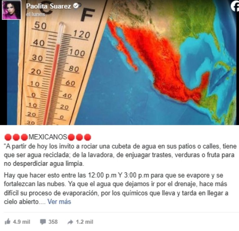 Suárez instó a la población a arrojar agua reciclada al piso