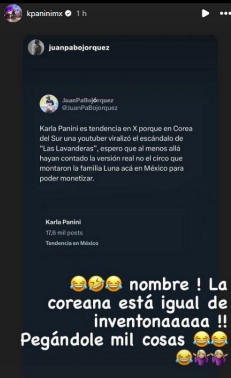 Karla Panini reacciona al video de influencer surcoreana
