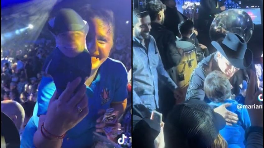 Vendedora de papas llega hasta Julión Álvarez y le planta tremendo beso en pleno concierto