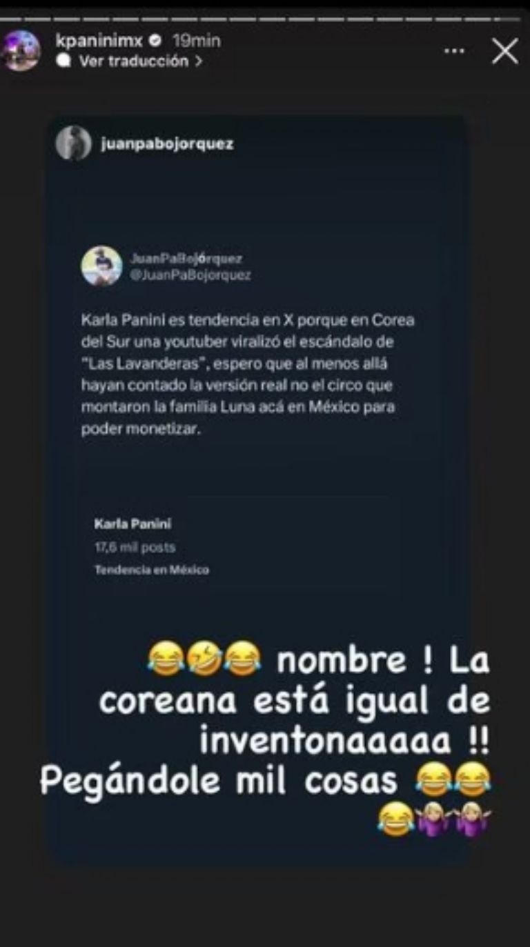 Karla Panini respondió en Instagram luego de que su nombre se volviera tendencia en X