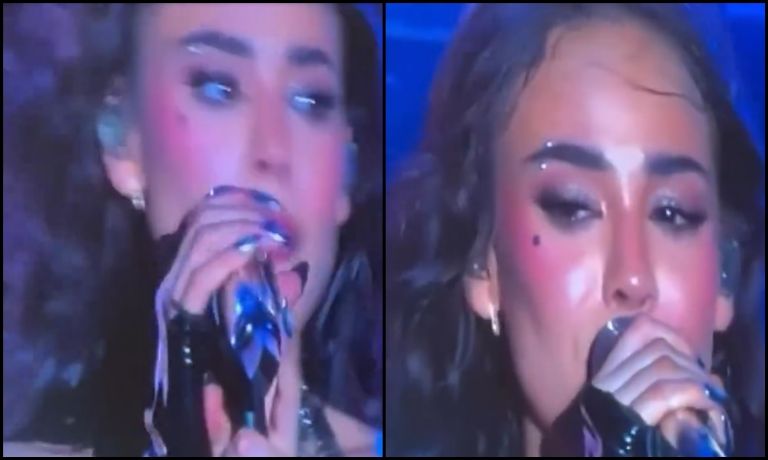Danna comienza a llorar en pleno concierto