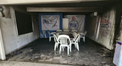 Investigan incendio en el comité municipal del PAN Guaymas; no descartan motivo político