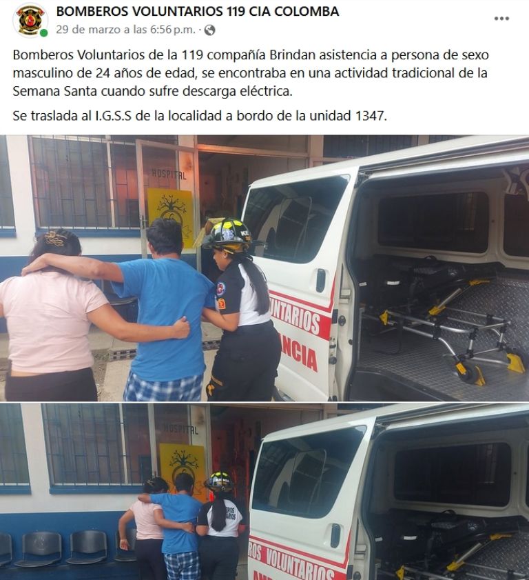 Joven de 24 años casi muere electrocutado en viacrucis