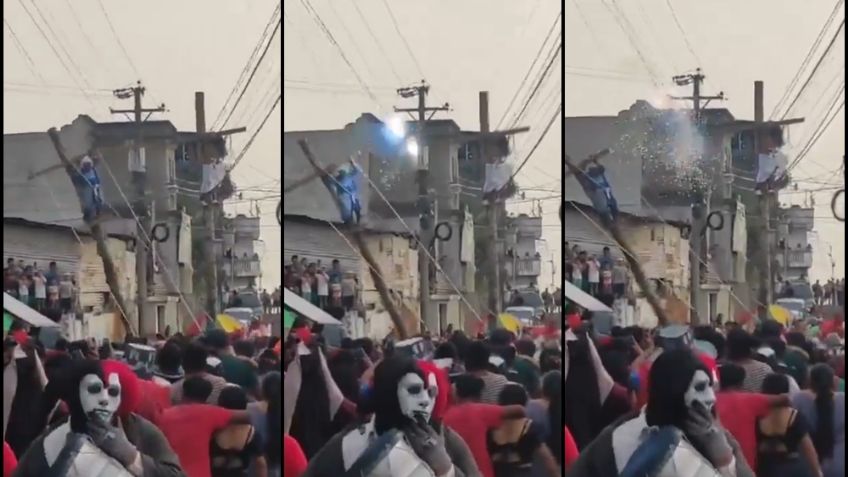 FUERTES IMÁGENES: Joven casi muere electrocutado en pleno Viacrucis de Guatemala