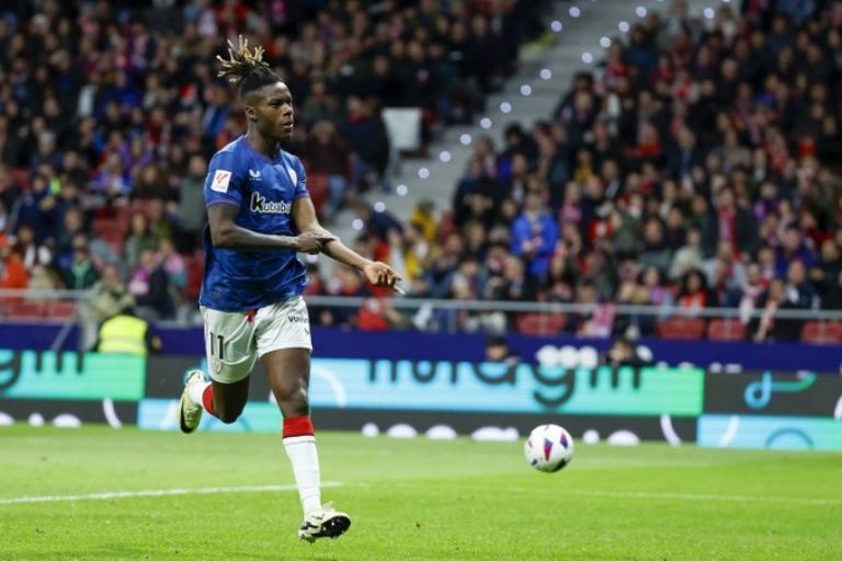 El jugador Nico Williams fue víctima de racismo por parte de fans del Atlético de Madrid. Foto: Internet