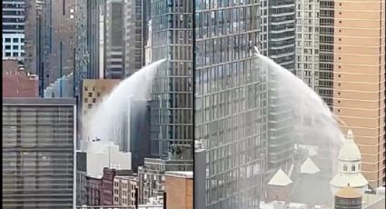 En Internet circulan las espectaculares FOTOS de una 'cascada' en un rascacielos de NY