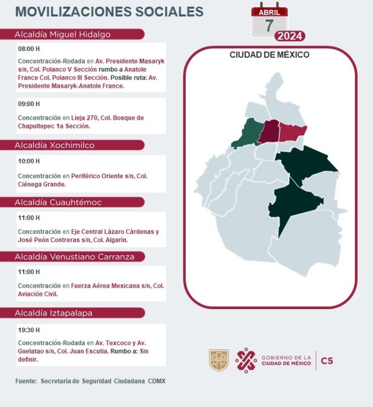 Tráfico en CDMX hoy 7 de abril