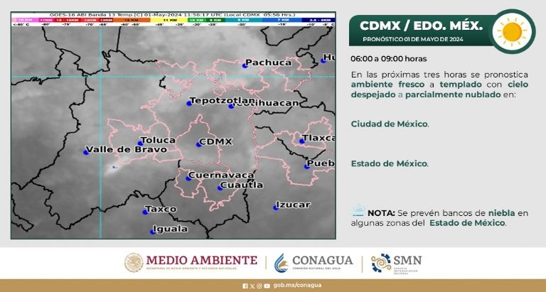 Clima en CDMX hoy 1 de mayo