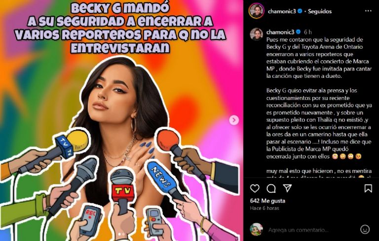 Becky G es acusada de raptar a la prensa en un concierto