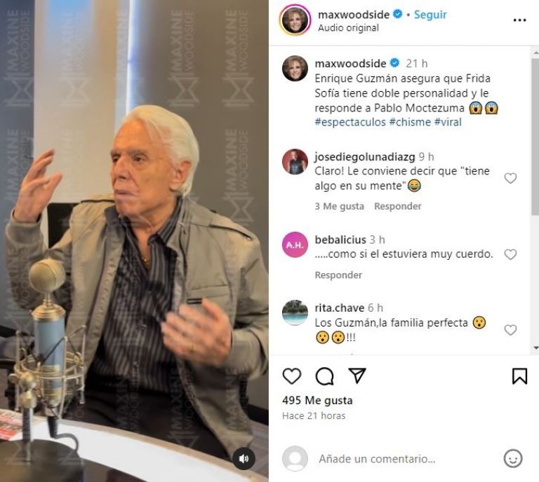 Enrique Guzmán arremete contra Frida Sofía