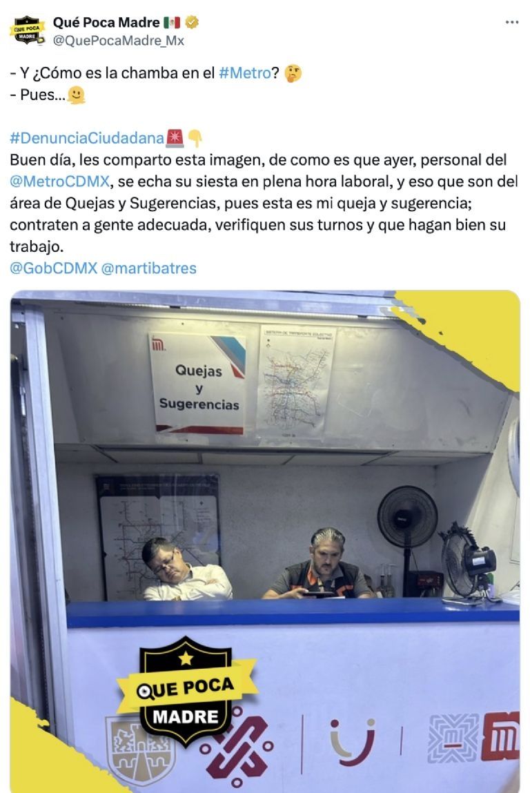 Empleado del Metro CDMX es captado durmiendo en horario laboral
