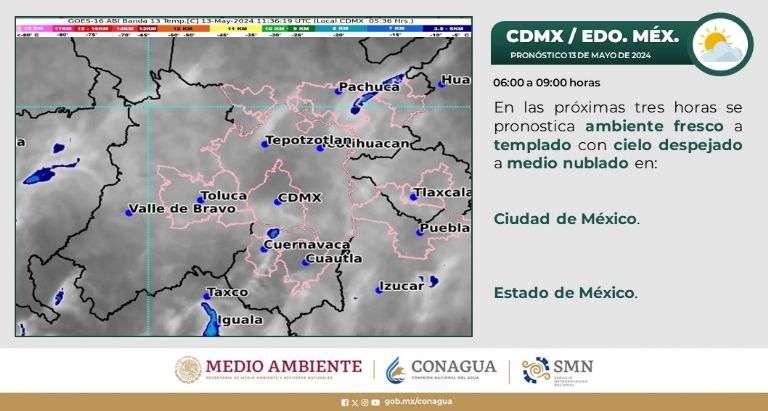 Clima en CDMX hoy 13 de mayo