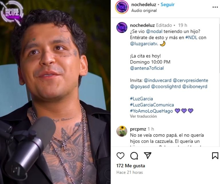 Nodal contó que su paternidad no fue planeada