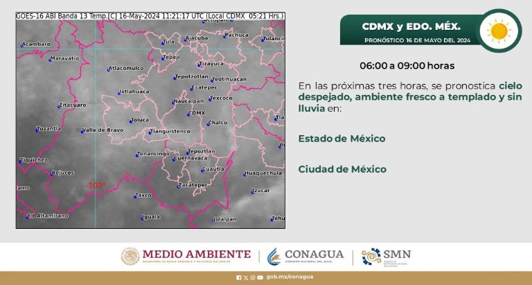 Clima en CDMX hoy 16 de mayo